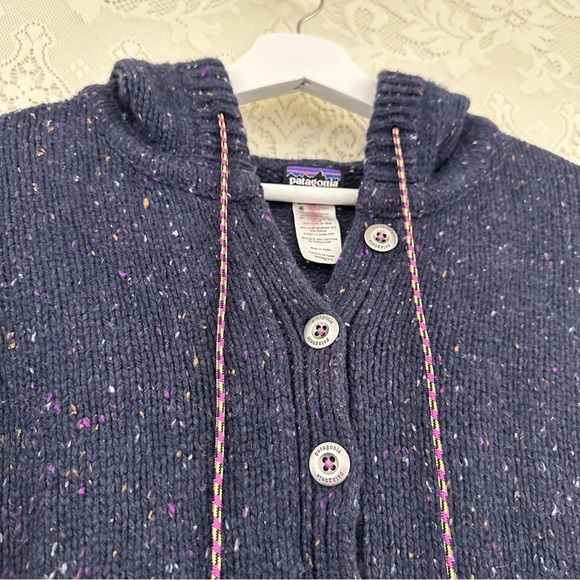 Patagonia Ranchito Hoodie sweater Navy Blue Wool Blend Knit - Picture 4 of 10